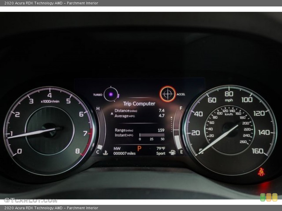 Parchment Interior Gauges for the 2020 Acura RDX Technology AWD #133524723