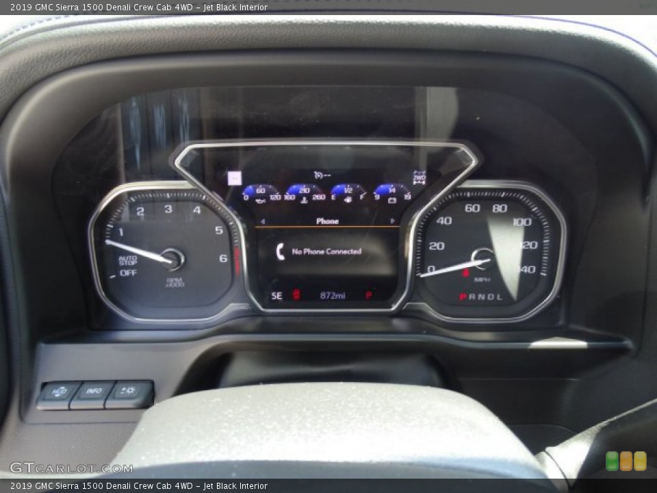 Jet Black Interior Gauges for the 2019 GMC Sierra 1500 Denali Crew Cab 4WD #133532800
