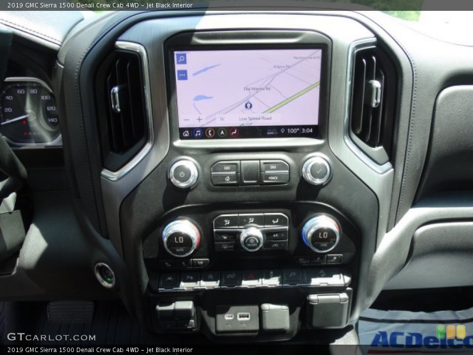 Jet Black Interior Navigation for the 2019 GMC Sierra 1500 Denali Crew Cab 4WD #133532830