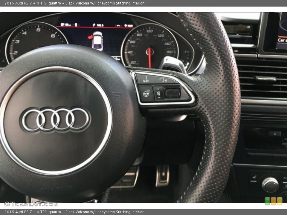 Black Valcona w/Honeycomb Stitching Interior Steering Wheel for the 2016 Audi RS 7 4.0 TFSI quattro #133550992