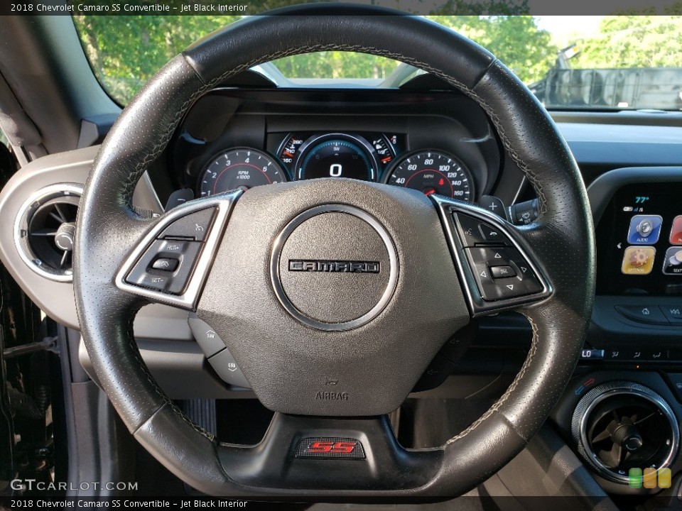 Jet Black Interior Steering Wheel for the 2018 Chevrolet Camaro SS Convertible #133557212
