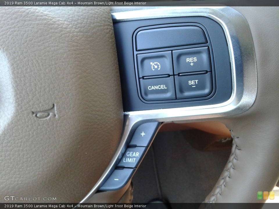 Mountain Brown/Light Frost Beige Interior Steering Wheel for the 2019 Ram 3500 Laramie Mega Cab 4x4 #133569793