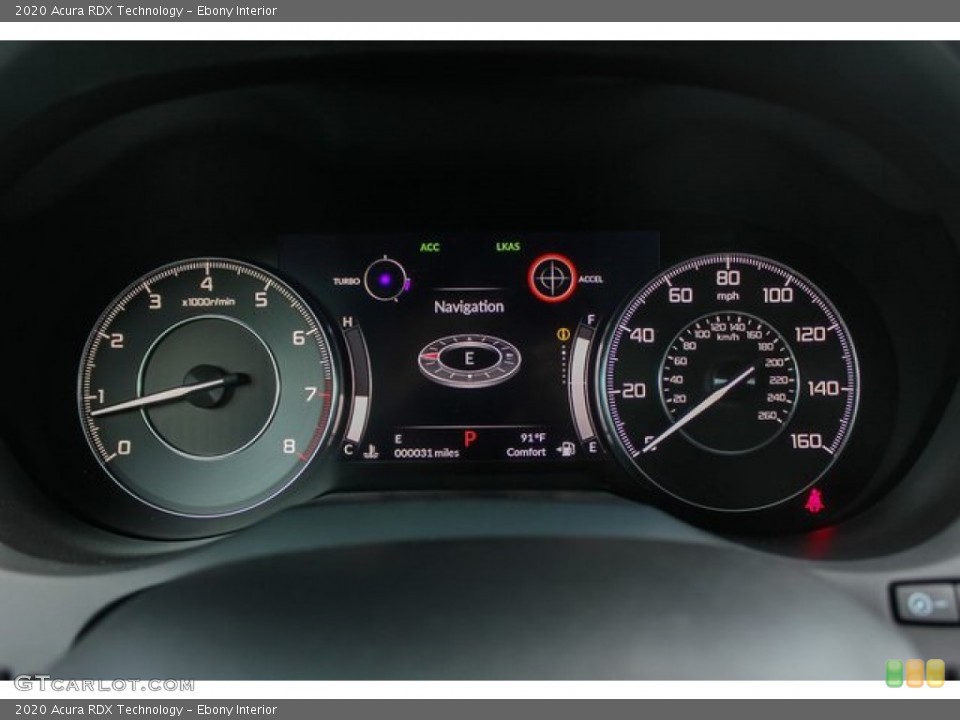 Ebony Interior Gauges for the 2020 Acura RDX Technology #133574338