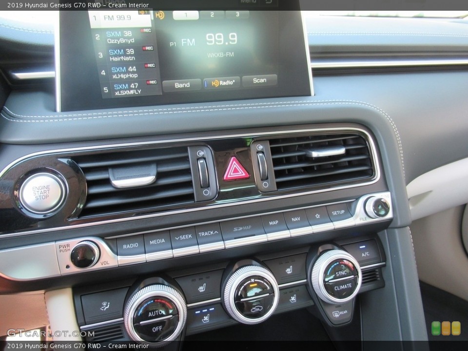 Cream Interior Controls for the 2019 Hyundai Genesis G70 RWD #133575601