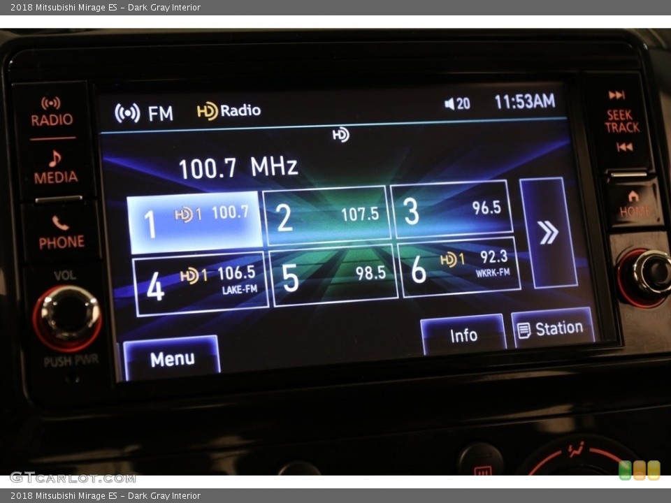 Dark Gray Interior Audio System for the 2018 Mitsubishi Mirage ES #133579521