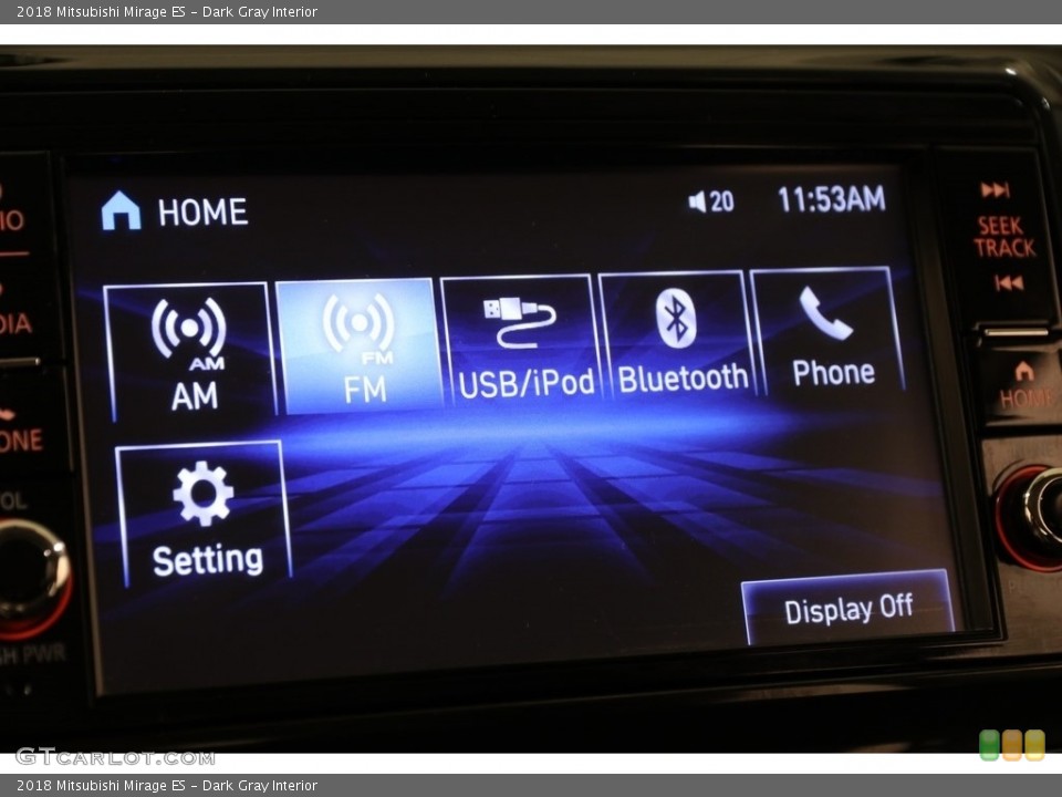 Dark Gray Interior Controls for the 2018 Mitsubishi Mirage ES #133579540