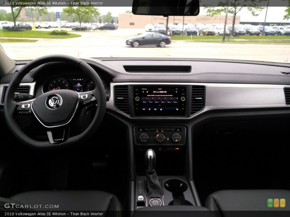 Titan Black Interior Dashboard for the 2019 Volkswagen Atlas SE 4Motion #133579893