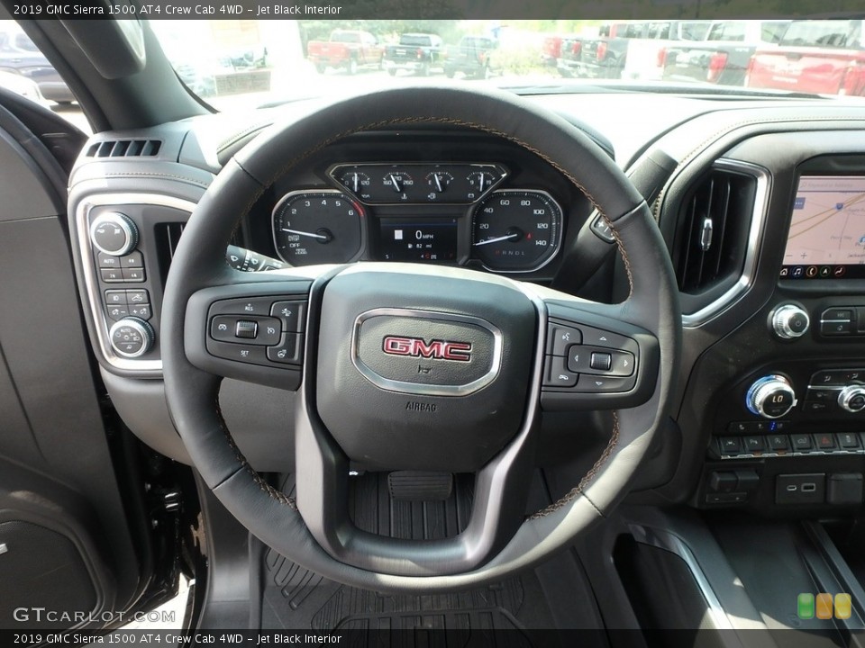 Jet Black Interior Steering Wheel for the 2019 GMC Sierra 1500 AT4 Crew Cab 4WD #133587530