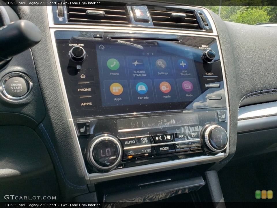 Two-Tone Gray Interior Controls for the 2019 Subaru Legacy 2.5i Sport #133629328