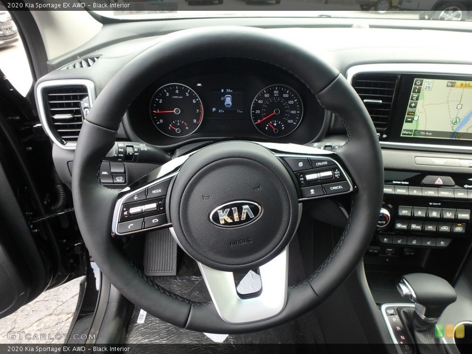 Black Interior Steering Wheel for the 2020 Kia Sportage EX AWD #133637926