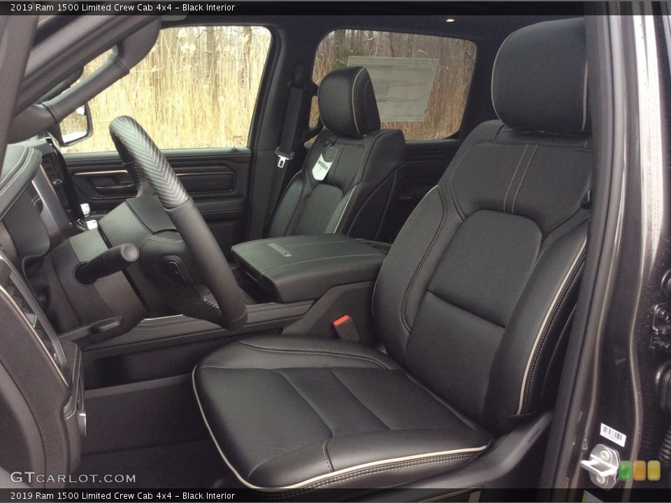 Black Interior Front Seat for the 2019 Ram 1500 Limited Crew Cab 4x4 #133651371