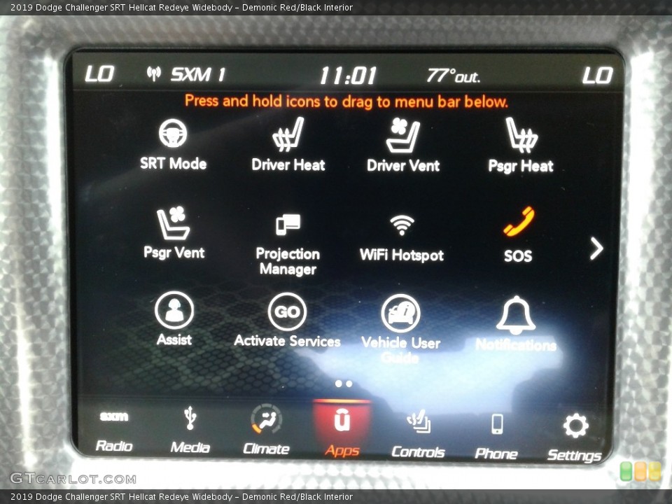 Demonic Red/Black Interior Controls for the 2019 Dodge Challenger SRT Hellcat Redeye Widebody #133670962