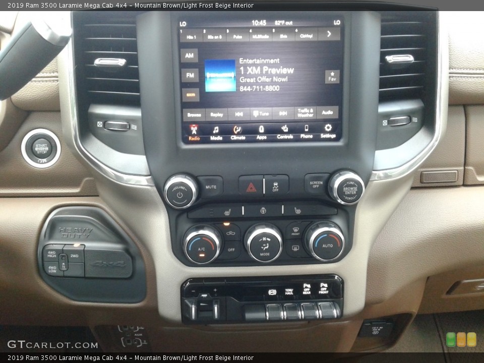 Mountain Brown/Light Frost Beige Interior Controls for the 2019 Ram 3500 Laramie Mega Cab 4x4 #133672408