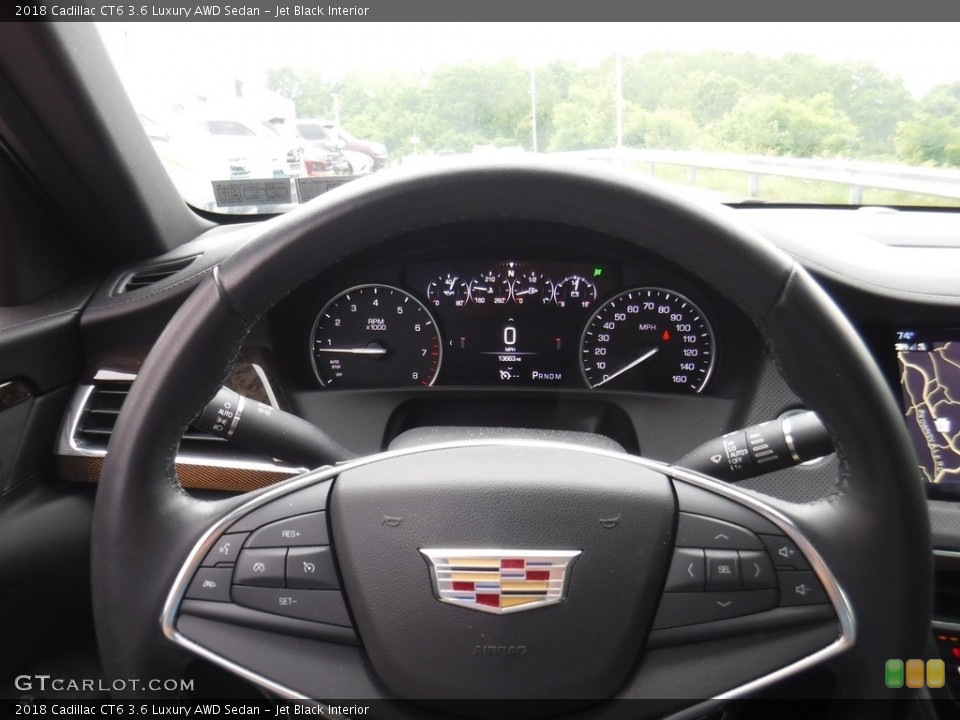 Jet Black Interior Steering Wheel for the 2018 Cadillac CT6 3.6 Luxury AWD Sedan #133696344