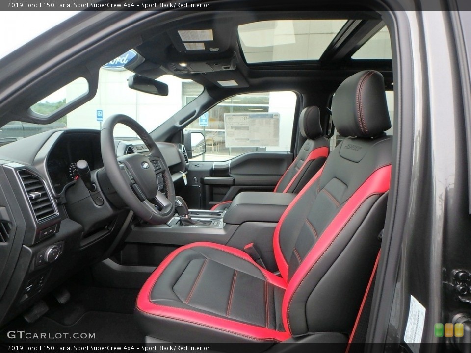 Sport Black/Red Interior Photo for the 2019 Ford F150 Lariat Sport SuperCrew 4x4 #133696920