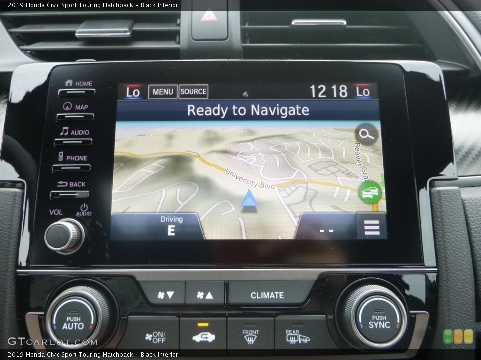 Black Interior Navigation for the 2019 Honda Civic Sport Touring Hatchback #133703667