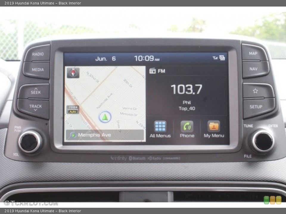 Black Interior Navigation for the 2019 Hyundai Kona Ultimate #133720781