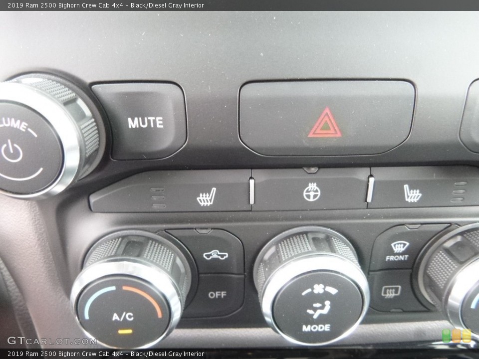 Black/Diesel Gray Interior Controls for the 2019 Ram 2500 Bighorn Crew Cab 4x4 #133722713