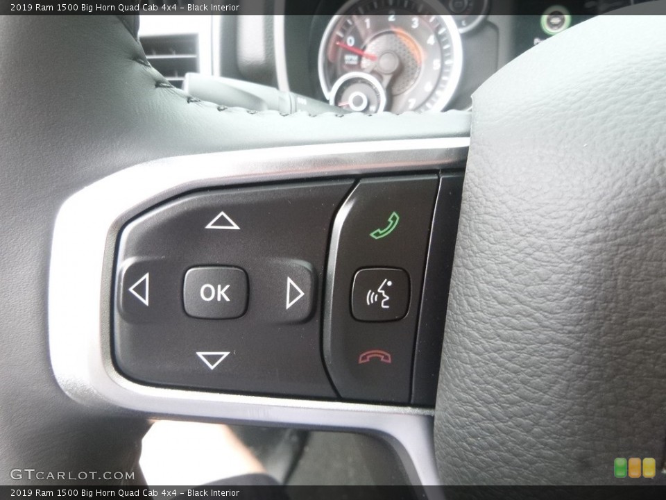 Black Interior Steering Wheel for the 2019 Ram 1500 Big Horn Quad Cab 4x4 #133724363