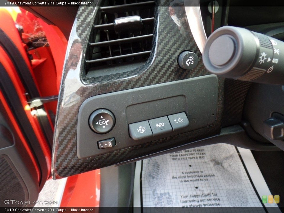 Black Interior Controls for the 2019 Chevrolet Corvette ZR1 Coupe #133728155