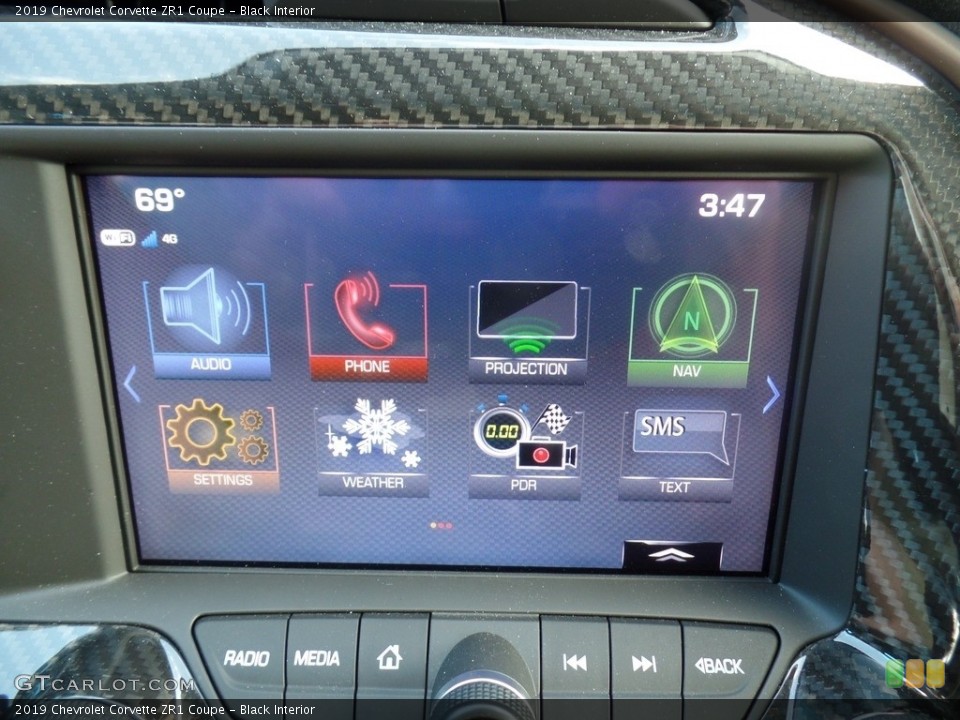 Black Interior Controls for the 2019 Chevrolet Corvette ZR1 Coupe #133728242