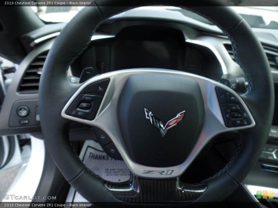 Black Interior Steering Wheel for the 2019 Chevrolet Corvette ZR1 Coupe #133729250