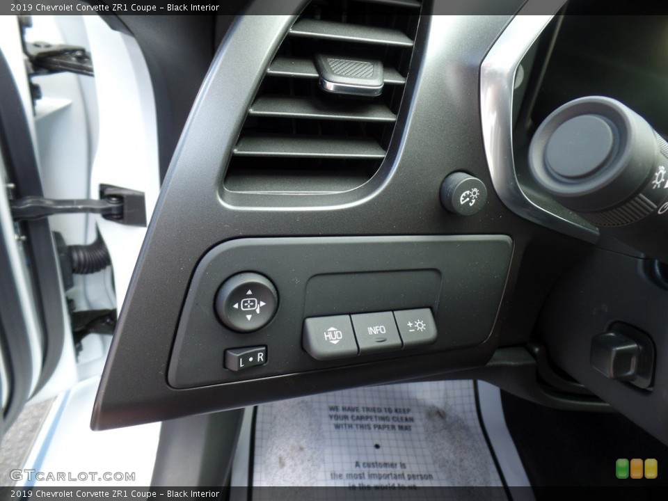 Black Interior Controls for the 2019 Chevrolet Corvette ZR1 Coupe #133729320