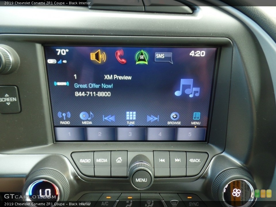 Black Interior Controls for the 2019 Chevrolet Corvette ZR1 Coupe #133729370