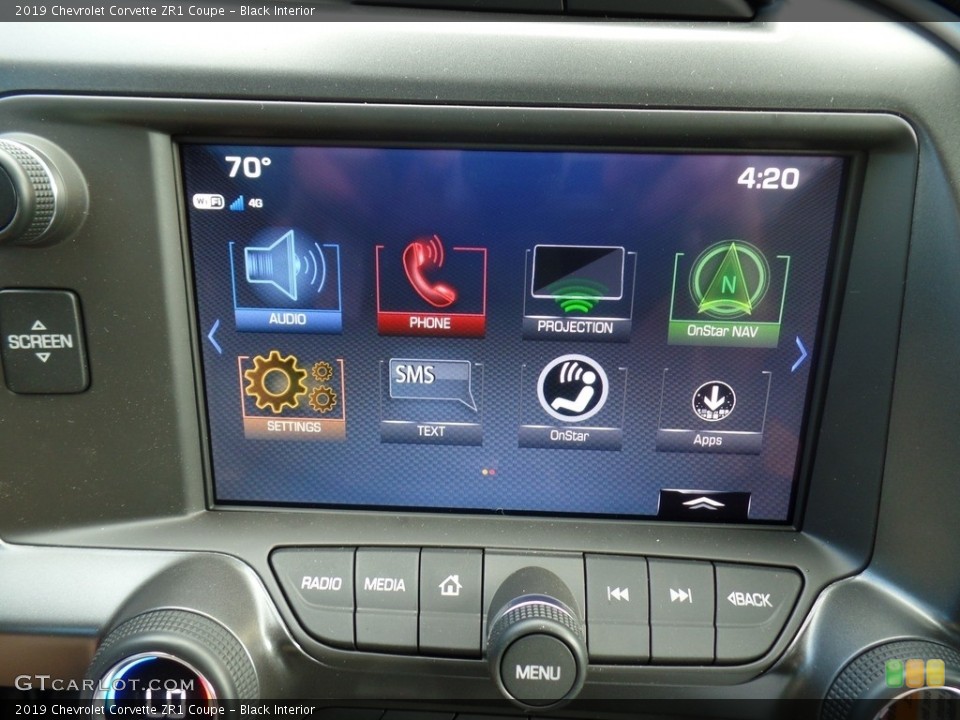 Black Interior Controls for the 2019 Chevrolet Corvette ZR1 Coupe #133729412