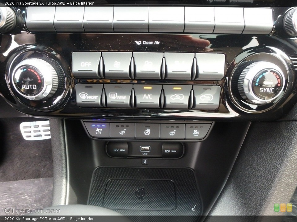 Beige Interior Controls for the 2020 Kia Sportage SX Turbo AWD #133746541