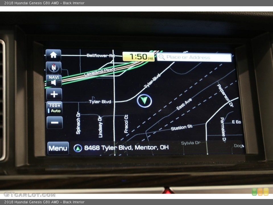 Black Interior Navigation for the 2018 Hyundai Genesis G80 AWD #133753606