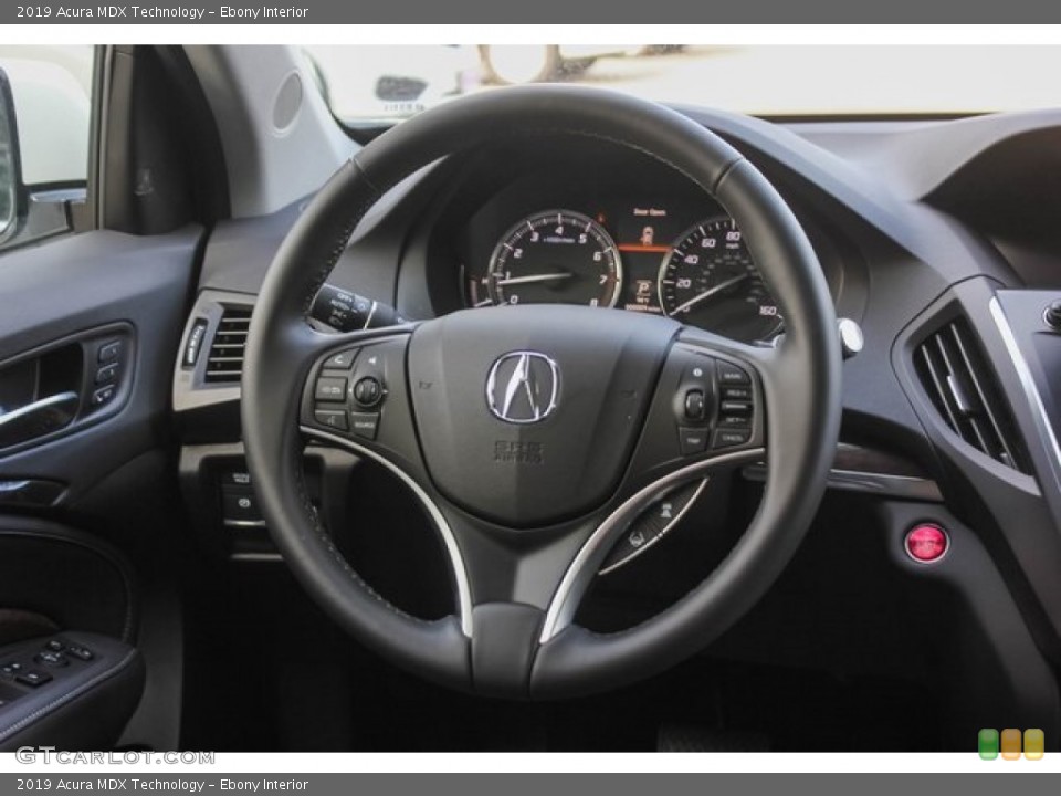 Ebony Interior Steering Wheel for the 2019 Acura MDX Technology #133773522