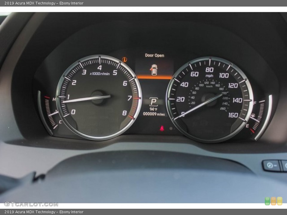 Ebony Interior Gauges for the 2019 Acura MDX Technology #133773693