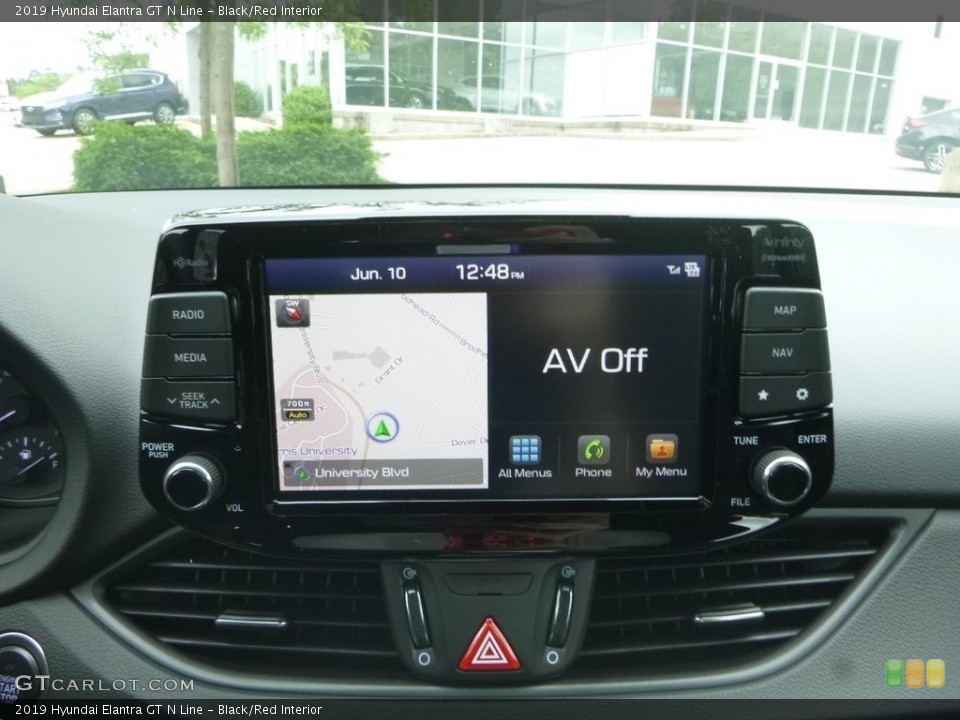 Black/Red Interior Navigation for the 2019 Hyundai Elantra GT N Line #133776564
