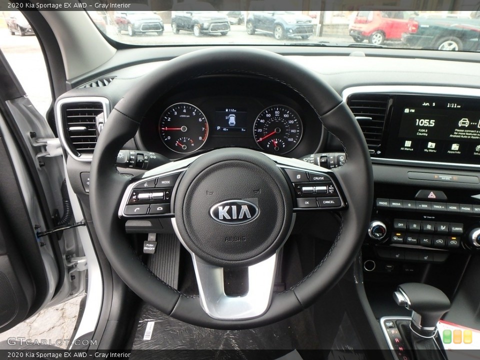 Gray Interior Steering Wheel for the 2020 Kia Sportage EX AWD #133777791