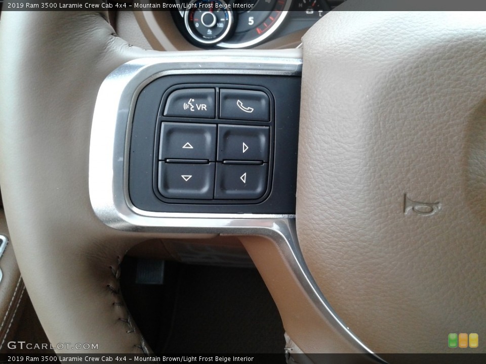 Mountain Brown/Light Frost Beige Interior Steering Wheel for the 2019 Ram 3500 Laramie Crew Cab 4x4 #133826339