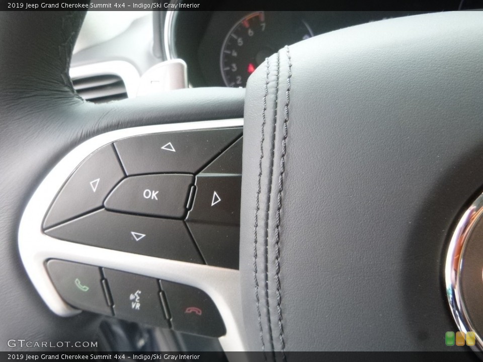 Indigo/Ski Gray Interior Steering Wheel for the 2019 Jeep Grand Cherokee Summit 4x4 #133829271