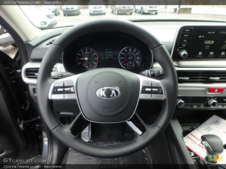 Black Interior Steering Wheel for the 2020 Kia Telluride LX AWD #133918175