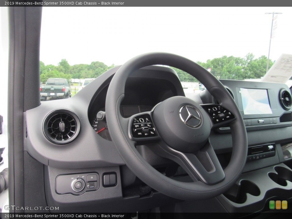 Black Interior Steering Wheel for the 2019 Mercedes-Benz Sprinter 3500XD Cab Chassis #133939852
