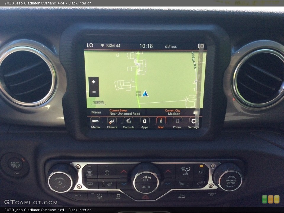 Black Interior Navigation for the 2020 Jeep Gladiator Overland 4x4 #133965508