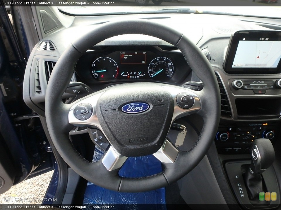 Ebony Interior Steering Wheel for the 2019 Ford Transit Connect XL Passenger Wagon #134031783