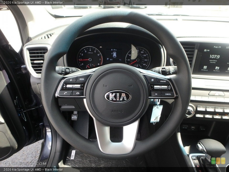 Black Interior Steering Wheel for the 2020 Kia Sportage LX AWD #134032446
