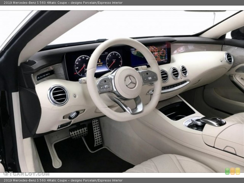 designo Porcelain/Espresso Interior Dashboard for the 2019 Mercedes-Benz S 560 4Matic Coupe #134033403