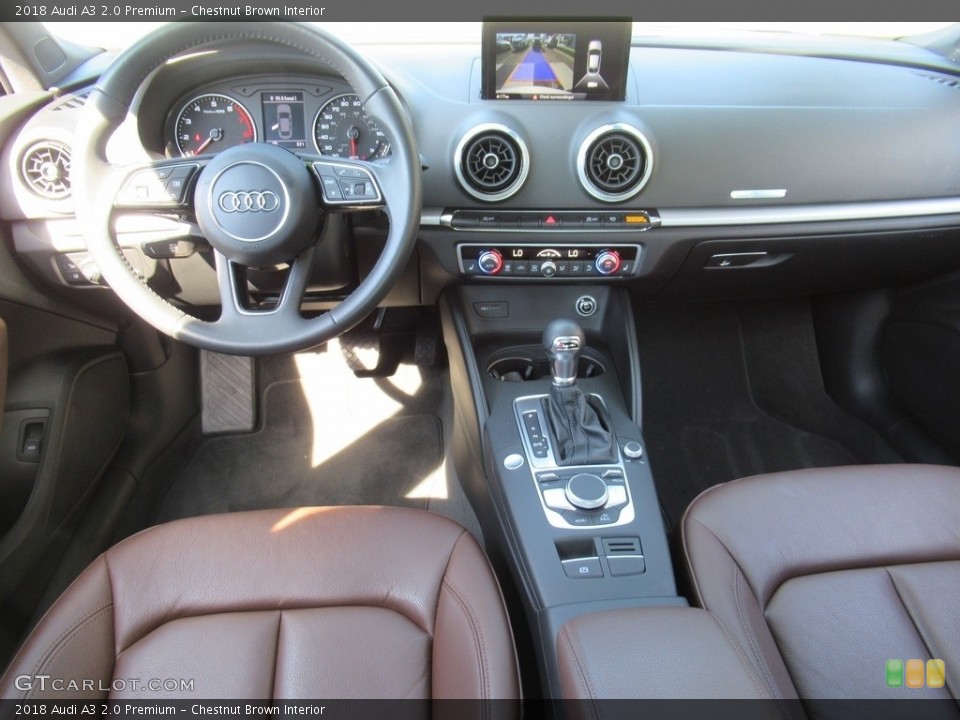 Chestnut Brown Interior Controls for the 2018 Audi A3 2.0 Premium #134087778