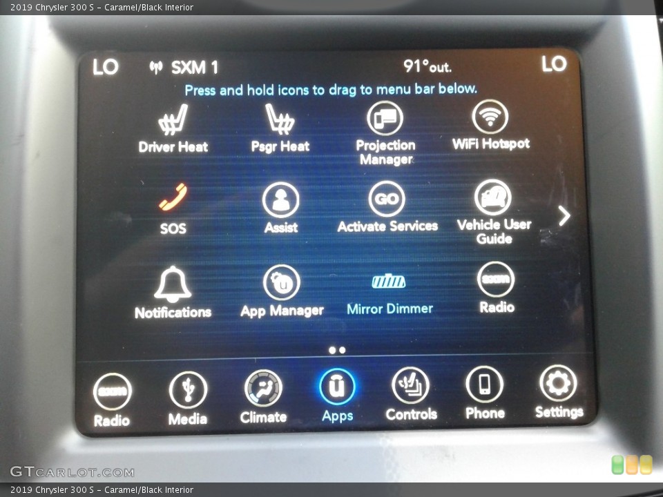 Caramel/Black Interior Controls for the 2019 Chrysler 300 S #134114702
