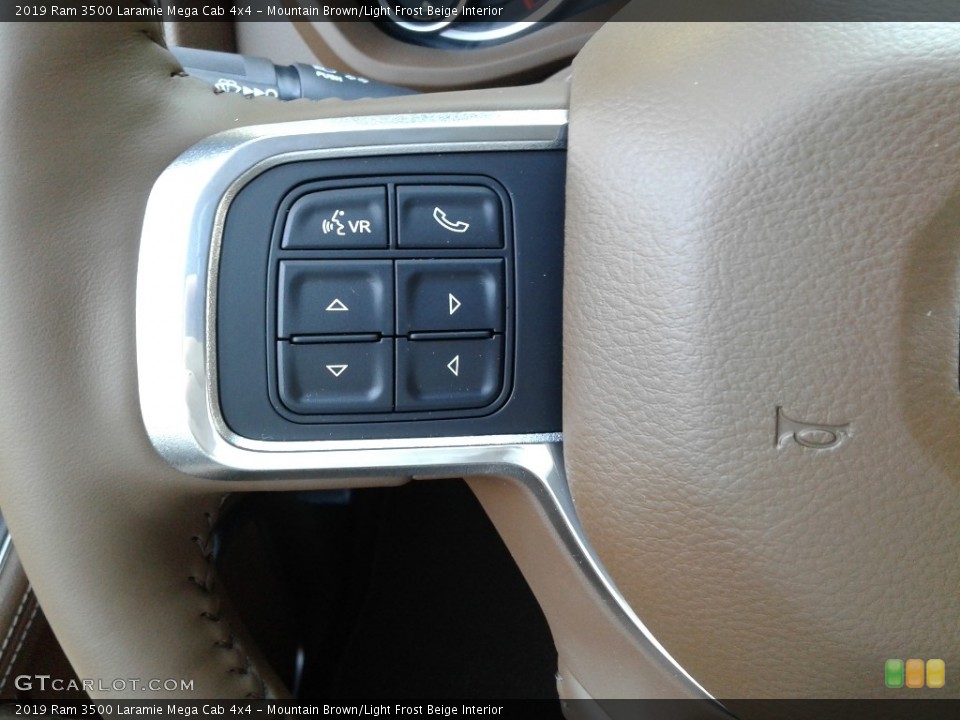 Mountain Brown/Light Frost Beige Interior Steering Wheel for the 2019 Ram 3500 Laramie Mega Cab 4x4 #134117360