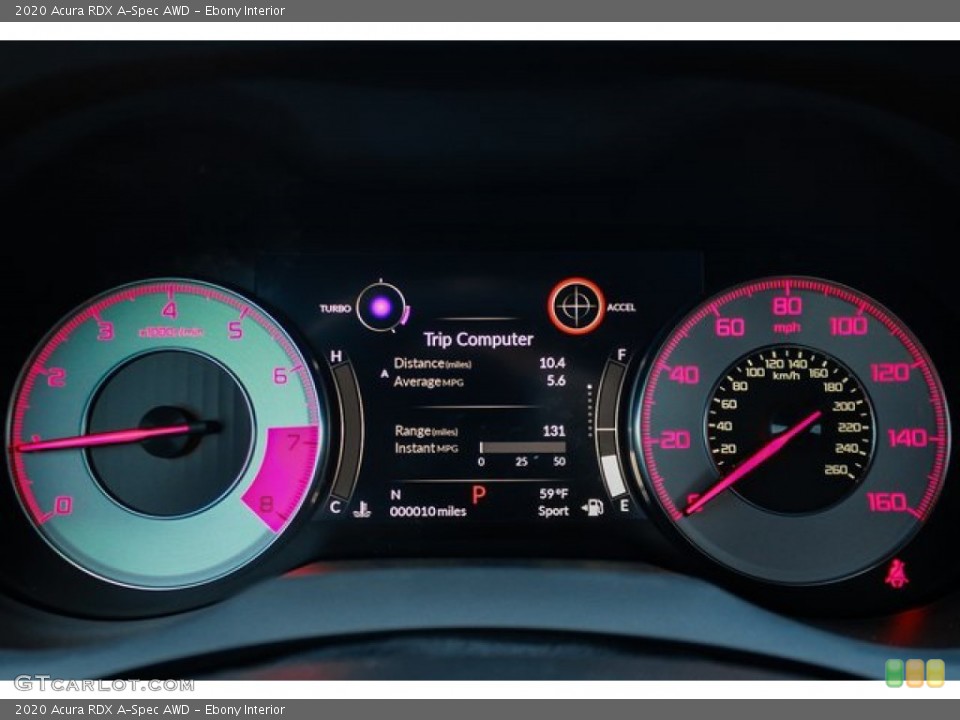 Ebony Interior Gauges for the 2020 Acura RDX A-Spec AWD #134120660