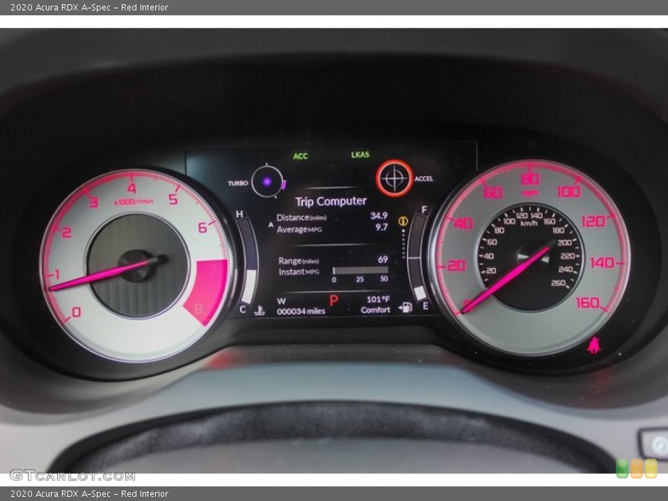 Red Interior Gauges for the 2020 Acura RDX A-Spec #134208688