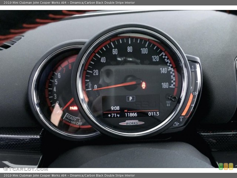 Dinamica/Carbon Black Double Stripe Interior Gauges for the 2019 Mini Clubman John Cooper Works All4 #134238153