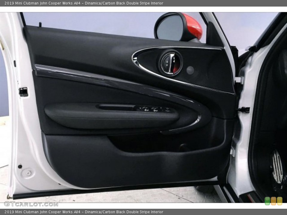 Dinamica/Carbon Black Double Stripe Interior Door Panel for the 2019 Mini Clubman John Cooper Works All4 #134238276